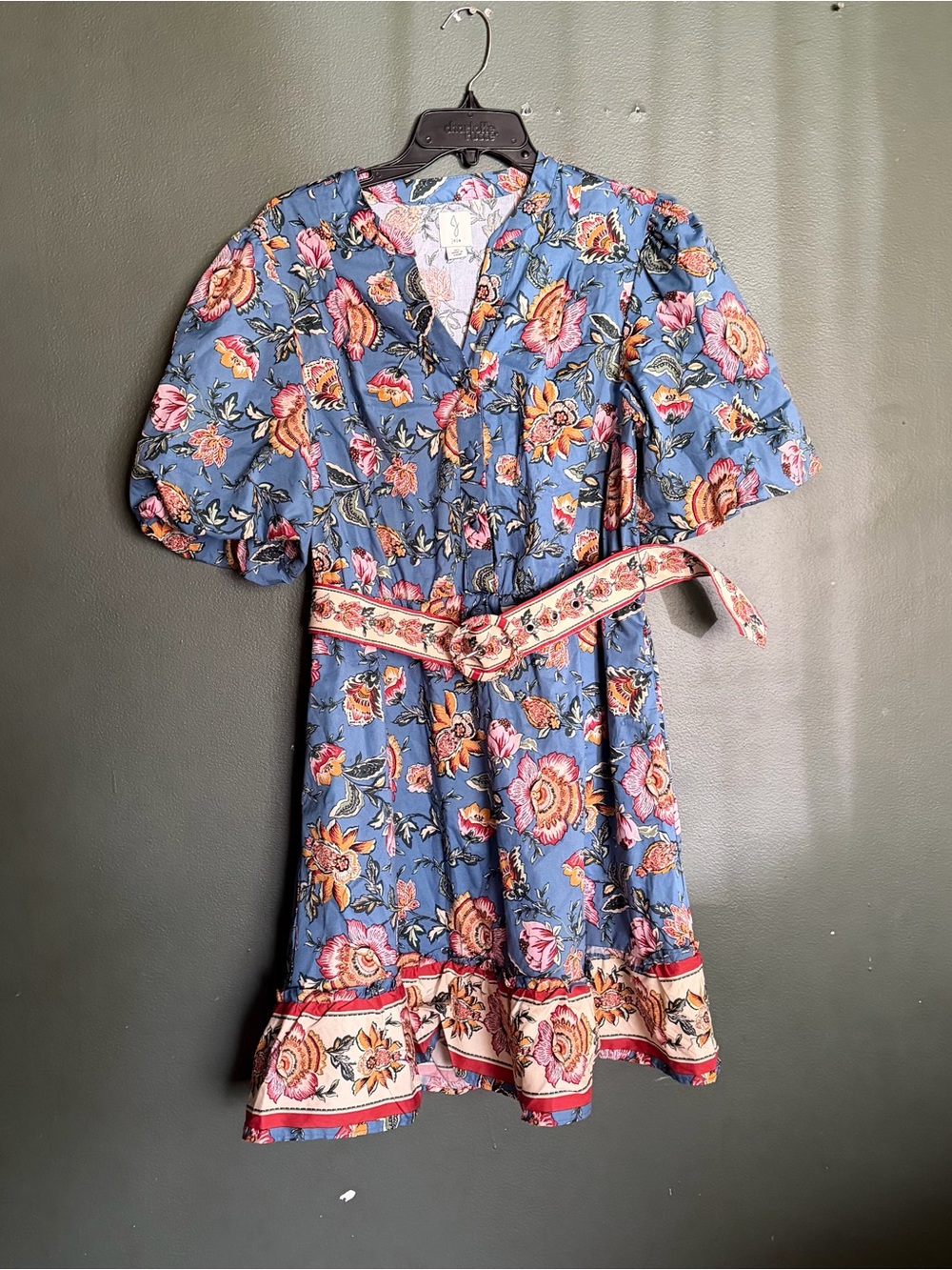 Joie puff sleeve belted dress